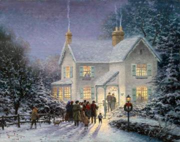 Evening Carolers Artwork by Thomas Kinkade
