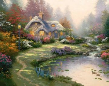 Everett Cottage Artwork by Thomas Kinkade