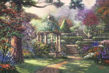 Gazebo Of Prayer Artwork by Thomas Kinkade