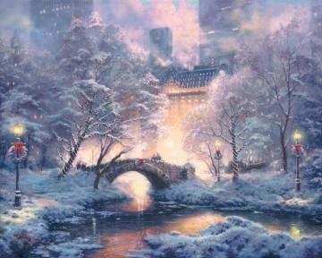 Holiday At Central Park Artwork by Thomas Kinkade