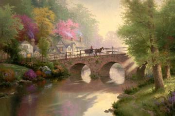 Hometown Bridge Artwork by Thomas Kinkade