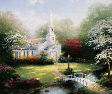 Hometown Chapel Artwork by Thomas Kinkade