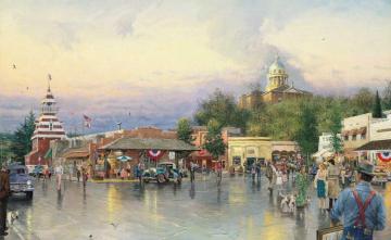 Main Street Courthouse Artwork by Thomas Kinkade