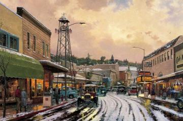 Main Street Matinee Artwork by Thomas Kinkade
