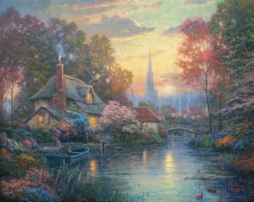 Nanette Cottage Artwork by Thomas Kinkade