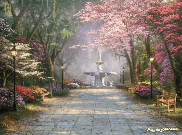 Savannah Romance Artwork by Thomas Kinkade