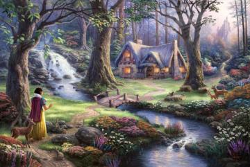 Snow White Discovers The Cottage Artwork by Thomas Kinkade