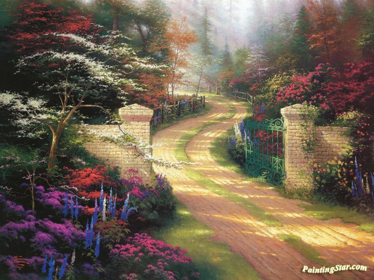 Spring Gate Artwork by Thomas Kinkade