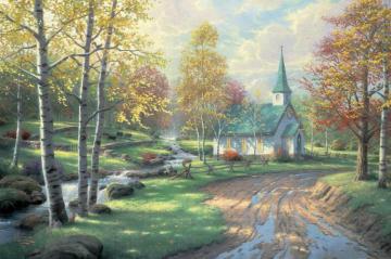 The Aspen Chapel Artwork by Thomas Kinkade