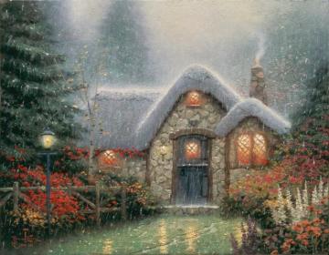 The Woodsman Thatch Artwork by Thomas Kinkade