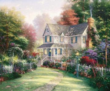 Victorian Garden Ii Artwork by Thomas Kinkade