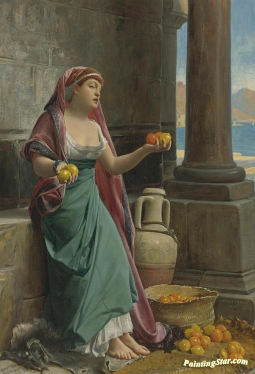 The Citrus Seller Artwork by Jean Jules Antoine Lecomte du Nouy
