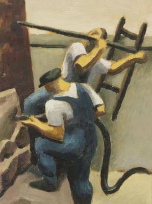 Construction Workers Artwork by Thomas Hart Benton