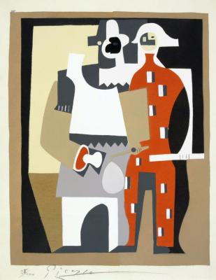 Untitled (pierrot And Harlequin) Artwork by Pablo Picasso