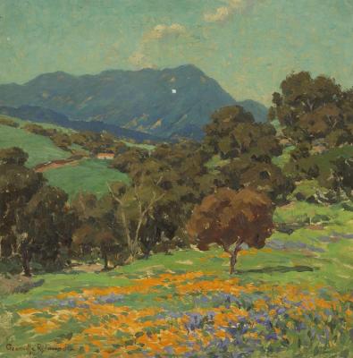 Rolling Hills With Poppies And Lupine Artwork by Granville Redmond