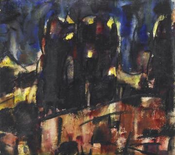 Dunkle Landschaft Artwork by Christian Rohlfs