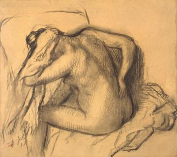After The Bath, Woman Drying Her Hair Artwork by Edgar Degas