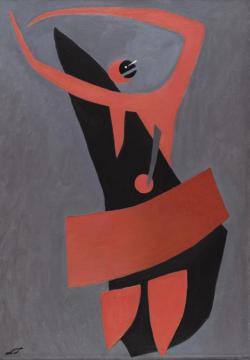 Dancer On Grey Ground Artwork by Lajos Tihanyi
