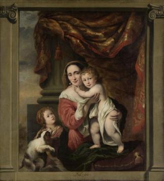 Joanna De Geer (1629-91) Met Haar Kinderen Cecilia Trip (1660-1728) En Laurens Trip (geb.1662) Artwork by Ferdinand Bol
