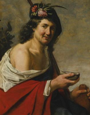 Shepherd With A Drinking Bowl, Possibly Daifilo Artwork by Jan van Bijlert