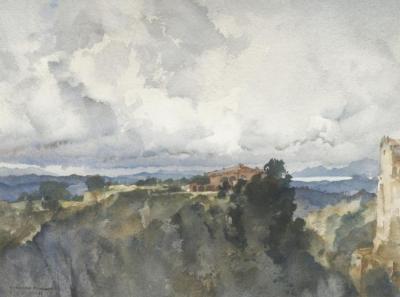 The Red House, Tourrettes Artwork by Sir William Russell Flint