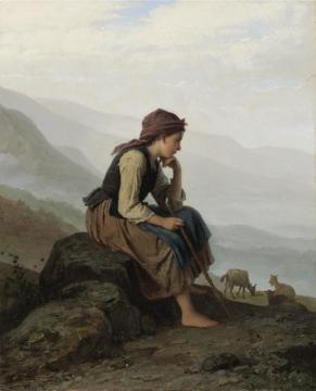 The Little Goat Herder Artwork by Johann Georg Mayer von Bremen