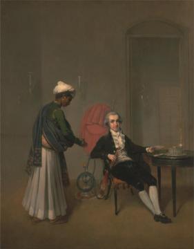 Portrait Of A Gentleman,possibly William Hickey And An Indian Servant Artwork by Arthur William Devis