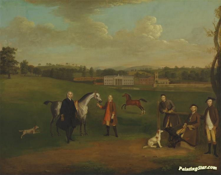 Leak Okeover,rev.john Allen And Captain Chester At Okeover Hall,staffordshire Artwork by Arthur Devis