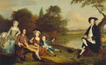 Portrait Of A Family,traditionally Known As The Swaine Family Of Fencroft,cambridgeshire Artwork by Arthur Devis