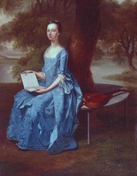 A Lady In Blue Artwork by Arthur Devis