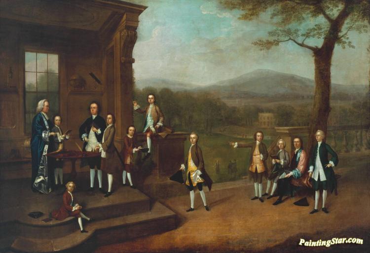 Breaking-up Day At Dr Clayton's School At Salford C.1738 Artwork by Arthur Devis