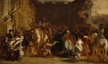 The Entrance Of George Iv At The Palace Of Holyroodhouse Artwork by David Wilkie