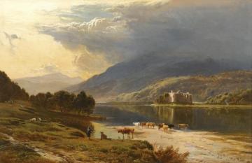 Kilchurn Castle, Loch Awe (1868) Artwork by Sidney Richard Percy