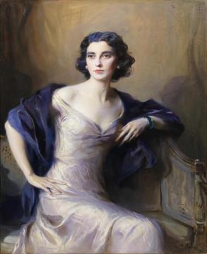 Portrait Of Audrey Winifred Radcliffe Battine, Wife Of Oswald James Battine Artwork by Philip Alexius de Laszlo