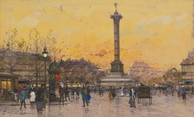 Place De La Bastille Artwork by Eugene Galien-Laloue