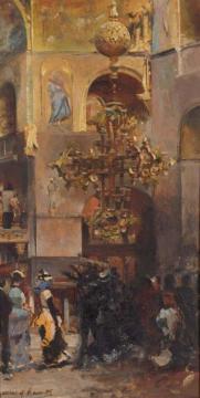 Interior Of San Marco Artwork by Jose Garcia y Ramos