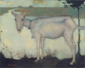 An Old Goat By The Lake Artwork by Jan Mankes