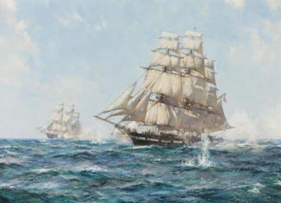 The Chasseur In Action Artwork by Montague Dawson