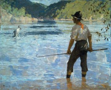 Salmon Fishing,1927 Artwork by Frank Weston Benson
