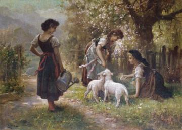 Happy Spring Time Artwork by Hans Zatzka