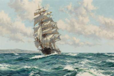 Land Ho! The Clipper Ship North America Artwork by Montague Dawson