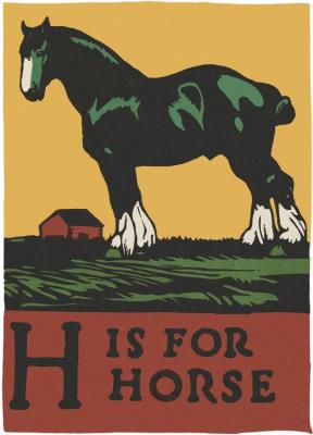 Alphabet - H Is For Horse Artwork by C.b. Falls