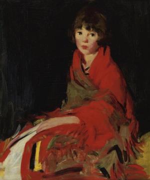 The Red Blanket (portrait Of A Young Girl) Artwork by Camelia Whitehurst