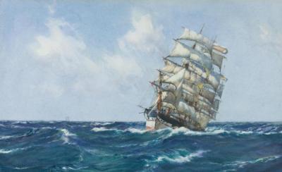 On The Tack Artwork by Montague Dawson