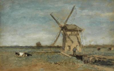 A Peasant Near A Windmill, Noorden Artwork by Jan Weissenbruch