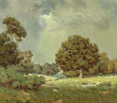 Wildflowers Under Grey Skies (the Coming Storm), 1916 Artwork by Granville Redmond