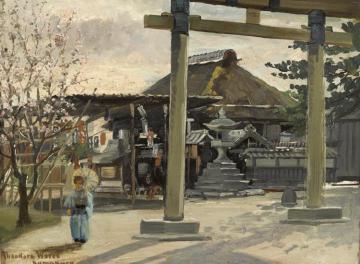 A Wayside Tavern, Kamakura, Japan, 1895 Artwork by Theodore Wores