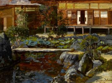Garden Of Kinkakuji In Kyoto,1895-1896 Artwork by Theodore Wores
