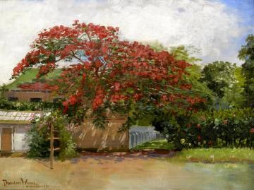 Hawaiian Home,1901 Artwork by Theodore Wores