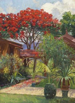 Honolulu Garden, Ainahau,1902 Artwork by Theodore Wores